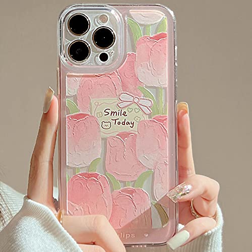 Bakicey Hülle Für iPhone 11 Handyhülle Blumen Mode Schutzhülle Wellen Handyhülle Erdbeere Bumper Cover Kratzfeste Stoßfest Weich Silikon Case für iPhone 11, Ölgemäldekarte Tulpen von Bakicey