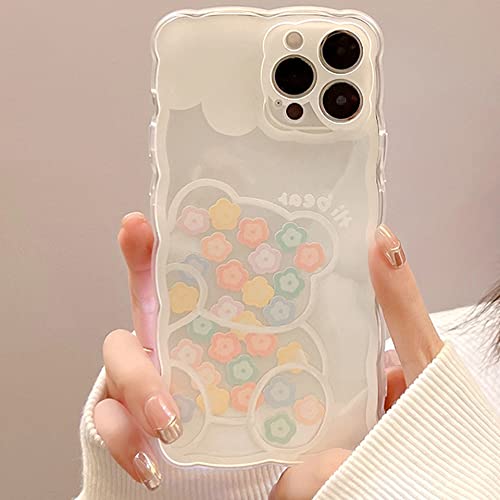 Bakicey Hülle Für iPhone 11 Pro Handyhülle Blumen Mode Schutzhülle Wellen Handyhülle Erdbeere Bumper Cover Kratzfeste Stoßfest Weich Silikon Case für iPhone 11 Pro, Blumenbär von Bakicey