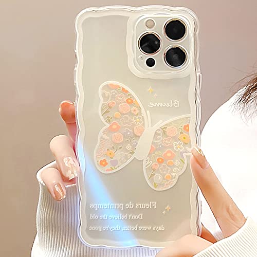 Bakicey Hülle Für iPhone 12 Handyhülle Blumen Mode Schutzhülle Wellen Handyhülle Erdbeere Bumper Cover Kratzfeste Stoßfest Weich Silikon Case für iPhone 12, Blüten Schmetterling von Bakicey