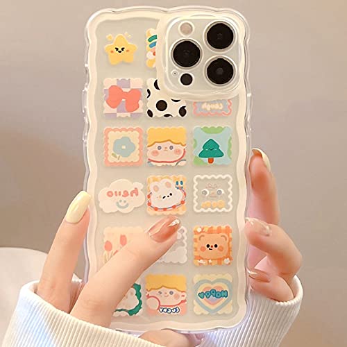 Bakicey Hülle Für iPhone 15 Handyhülle Graffiti Quadrate Mode Schutzhülle Wellen Handyhülle Erdbeere Bumper Cover Kratzfeste Stoßfest Weich Silikon Case für iPhone 15 von Bakicey