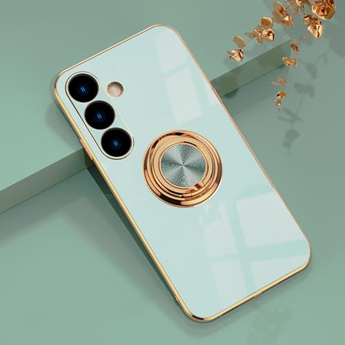 Bakicey Hülle Kompatibel mit Samsung Galaxy S24 Plus Hülle mit 360 Grad Ring Ständer Handyhülle Schutzhülle Fingerhalter Magnetischer Autohalterung Stoßfest Hülle Case für Samsung S24 Plus, Hellblau von Bakicey