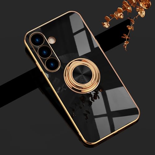 Bakicey Hülle Kompatibel mit Samsung Galaxy S24 Plus Hülle mit 360 Grad Ring Ständer Handyhülle Schutzhülle Fingerhalter Magnetischer Autohalterung Stoßfest Hülle Case für Samsung S24 Plus, Schwarz von Bakicey