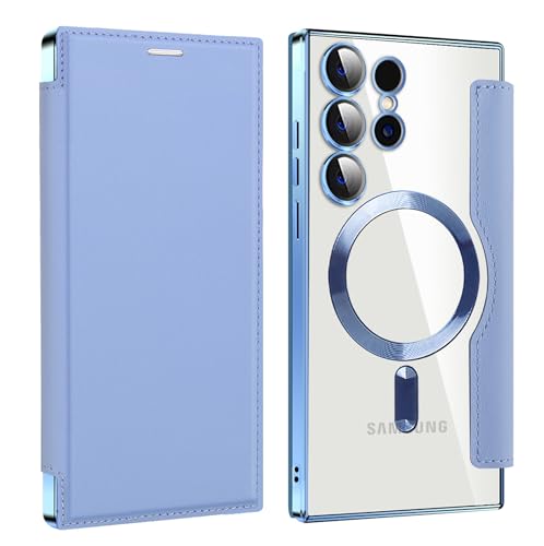 Bakicey Hülle für Samsung Galaxy S24 Ultra Klapphülle Magnetische Hülle, Kartenfach PU Leder Anti-Kratzer Handyhülle mit RFID-Sperre Schutzhülle Flip Case Cover für Samsung Galaxy S24 Ultra, Blaue von Bakicey