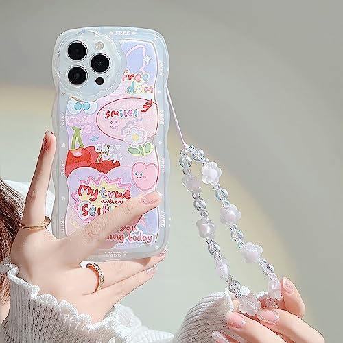 Bakicey Hülle für iPhone 13 Pro Max mit Perlen Armband Handyhülle Glitzer Aesthetic Muster hülle Transparent Niedlich Schutzhülle Weiche TPU Mode Mädchen Case Cover für iPhone 13 Pro Max, Bunt von Bakicey