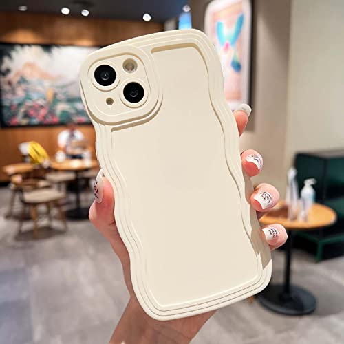 Bakicey Hülle für iPhone 13 Mini Liquid Silikon Gewellt Weiche SchutzHülle Stilvoll Ultra Dünn Wellen Matte HandyHülle kameraschutz Hülle Stoßfeste Bumper für Case Cover für iPhone 13 Mini, Weiß von Bakicey