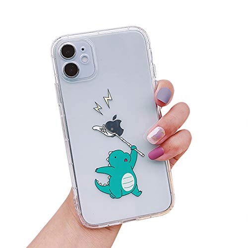 Bakicey iPhone 11 Hülle, iPhone 11 Transparent Dinosaurier Muster Weiche Silikon Handyhülle Fallschutz TPU Schutzhülle Case Cover für iPhone 11 (6,1''), Dinosaurier grün von Bakicey