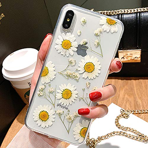 Bakicey Schutzhülle für iPhone 7 Plus, getrocknete echte Blumen, transparent, Gel, Silikon, kreativ, ewige Blütenblätter, Bumper, Kratzfest, Schutzhülle für iPhone 8 Plus (iPhone 7/8 Plus, F von Bakicey