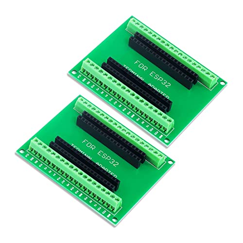 Bakkeny ESP32 Breakout Board GPIO 1 in 2 für 38-polige schmale Version ESP32 ESP-WROOM-32 Mikrocontroller-Entwicklungsplatine, 2 Stück von Bakkeny