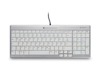 BakkerElkhuizen UltraBoard 960 Standard Compact Tastatur Büro USB QWERTZ Schweiz Silber, Weiß von Bakker Elkuizen