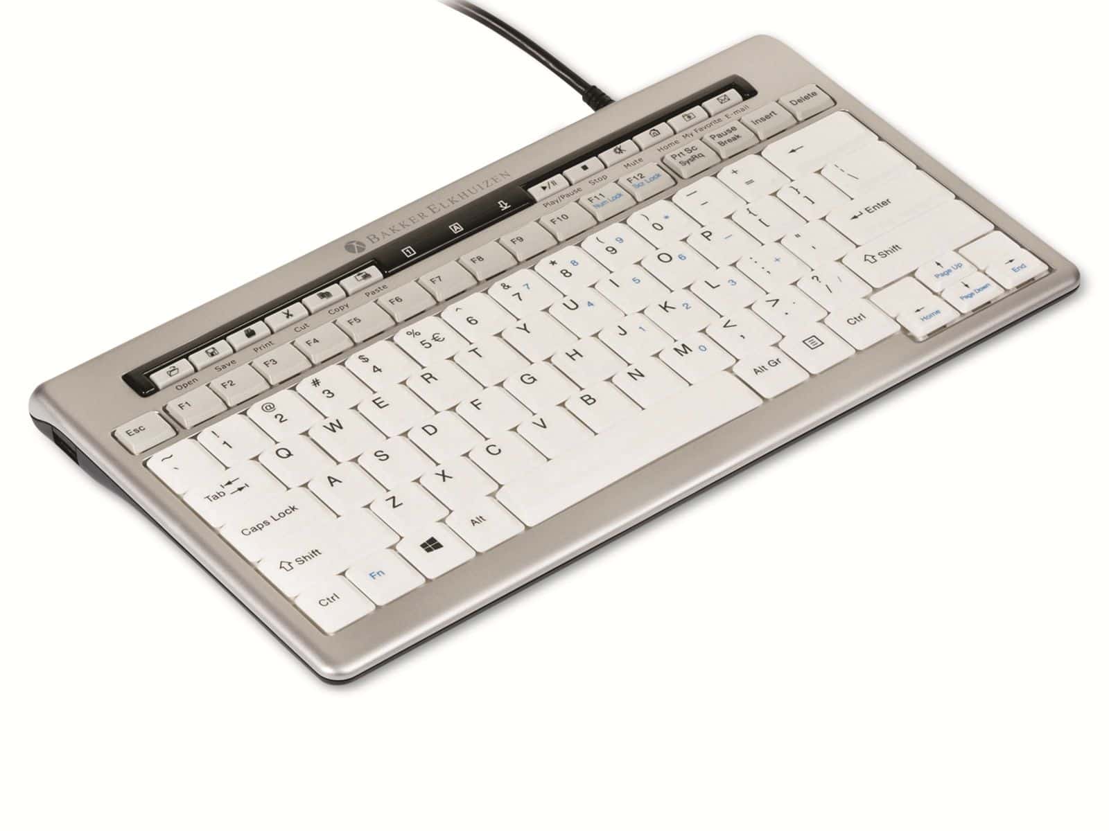BAKKERELKHUIZEN USB-Tastatur S-board, 840 Design, silber/weiß, QWERTY von BakkerElkhuizen