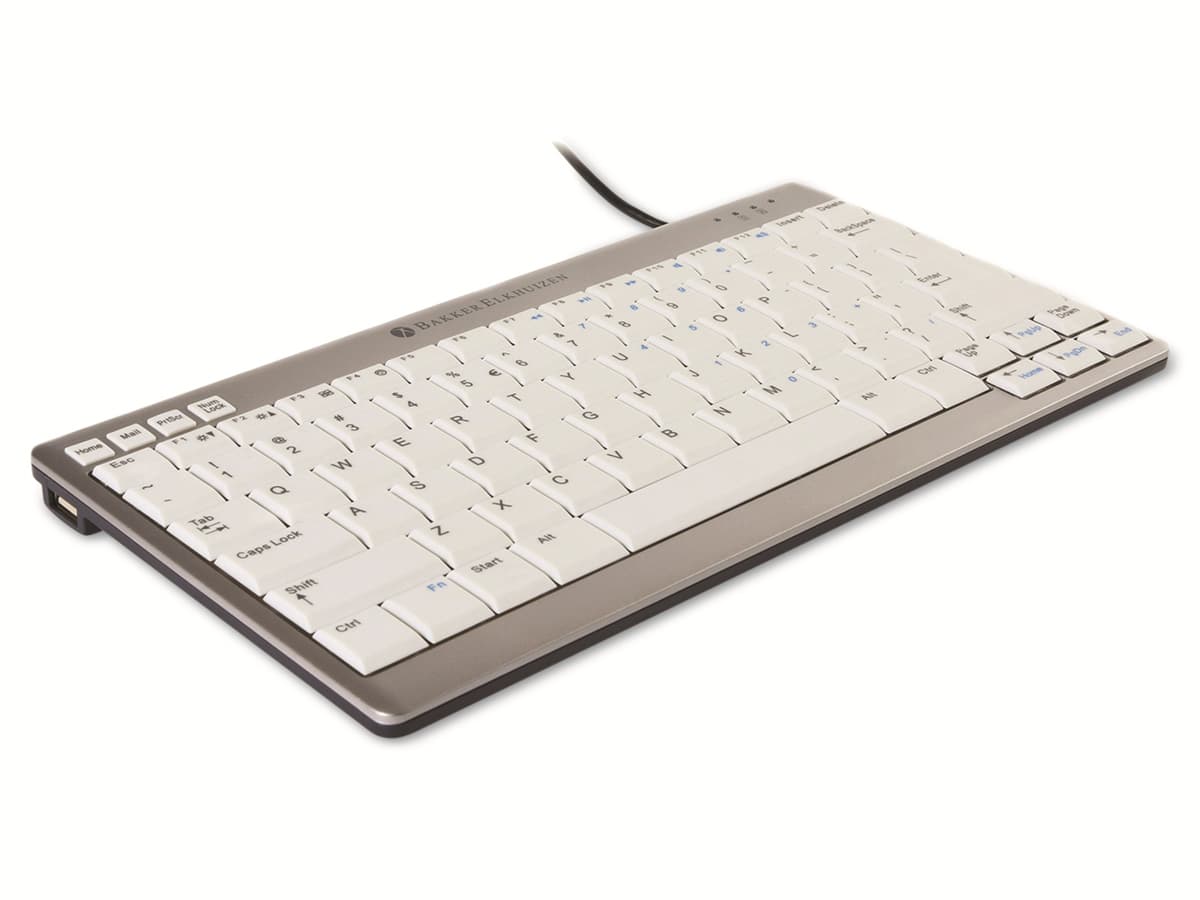BAKKERELKHUIZEN USB-Tastatur US Ultraboard 950, silber/weiß von BakkerElkhuizen
