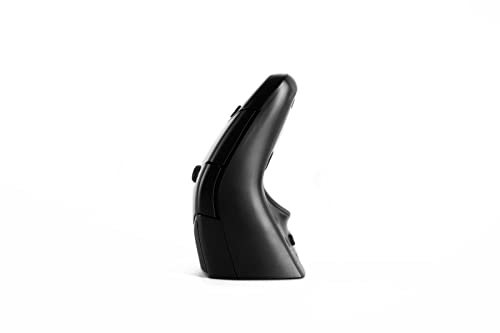 BakkerElkhuizen DXT03W Ergonomisch gestaltete kabellose beidhändige Präzisionsmaus, USB-A-Dongle, Schwarz von BakkerElkhuizen