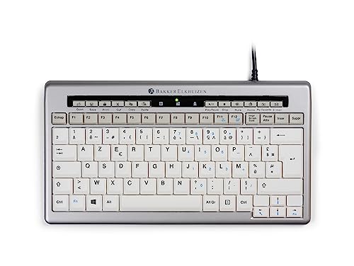 BakkerElkhuizen S-Board 840 Compact Tastatur, französisches Layout AZERTY, Kabelgebunden, Hellgrau/Weiß von BakkerElkhuizen