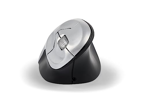 BakkerElkhuizen Vertikal Maus Grip Mouse - Maus Kabellos Ergonomisch- Rechtshänder Maus Ergonomisch Kabellos - Silber/Schwarz von BakkerElkhuizen