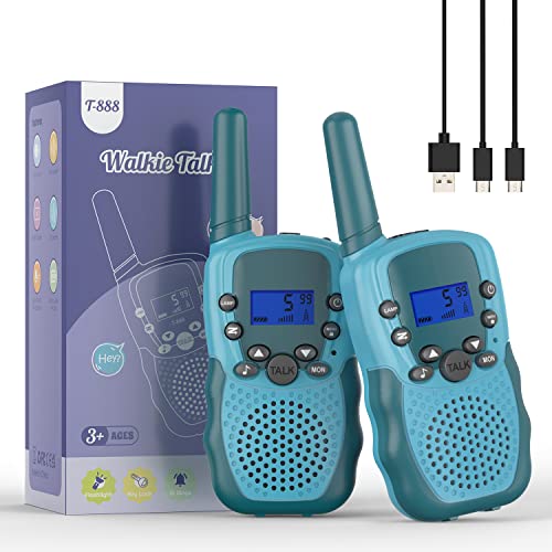 Bakoherp Walkie Talkie Kinder ab 3-12 Jahre, Aufladbar mit 8 Kanäle, Funkgerät Wiederaufladbar mit LED Taschenlampe, VOX Funktion, Klare Stimme für Abenteuer, Camping, Wandern von Bakoherp