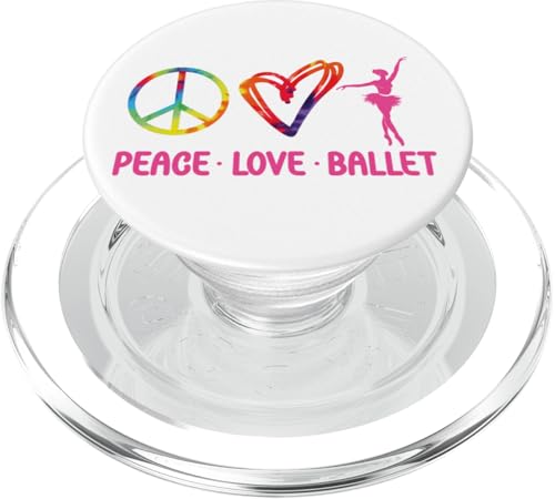Balletttänzerin Tanzmädchen Ballerina Tie Dye Peace Love Ballett PopSockets PopGrip für MagSafe Balletttänzerin Tanzmädchen Ballerina Tie Dye Peace Love Ballett PopSockets PopGrip für MagSafe von Ballet Dance Girl Ballerina HS0