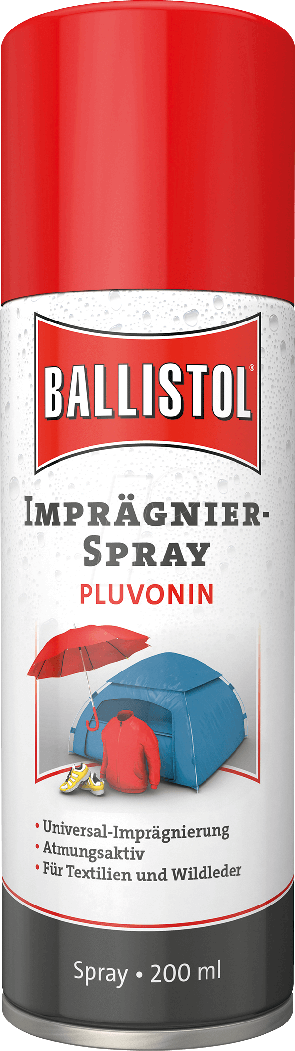 BALL 25000 - Imprägnierspray, Pluvonin, 200 ml, schmutzabweisend von Ballistol