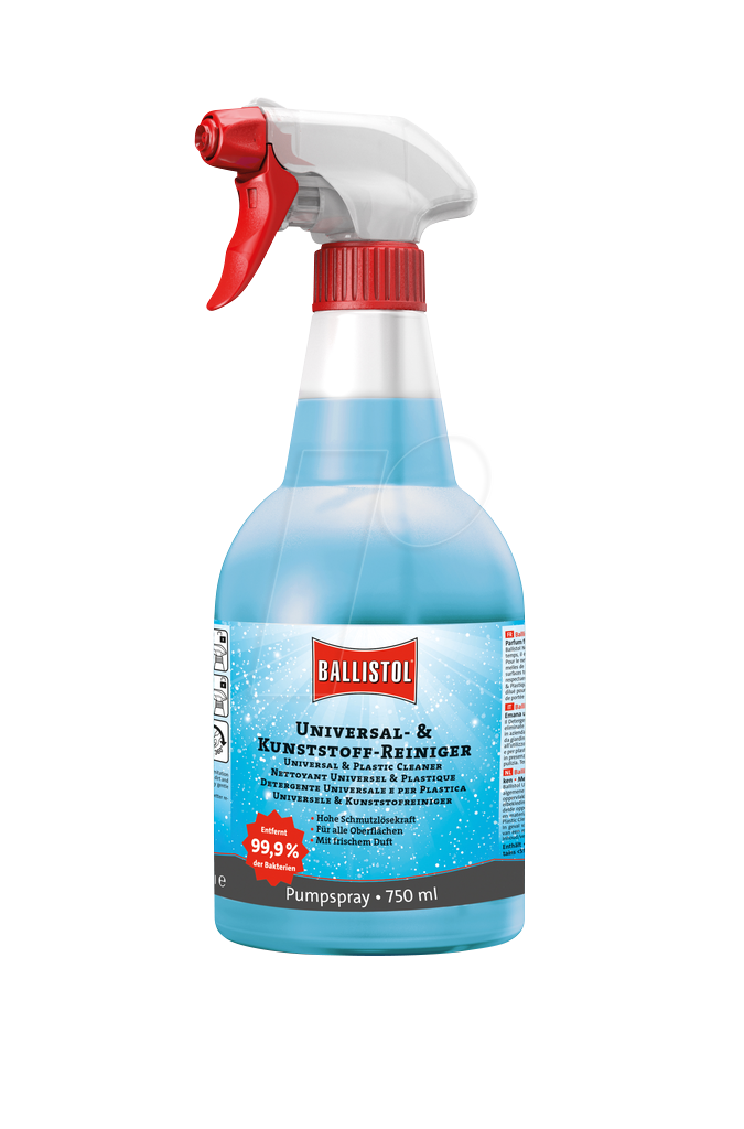 BALL 25075 - Universal- und Kunststoffreiniger, 750 ml, Pumpspray von Ballistol