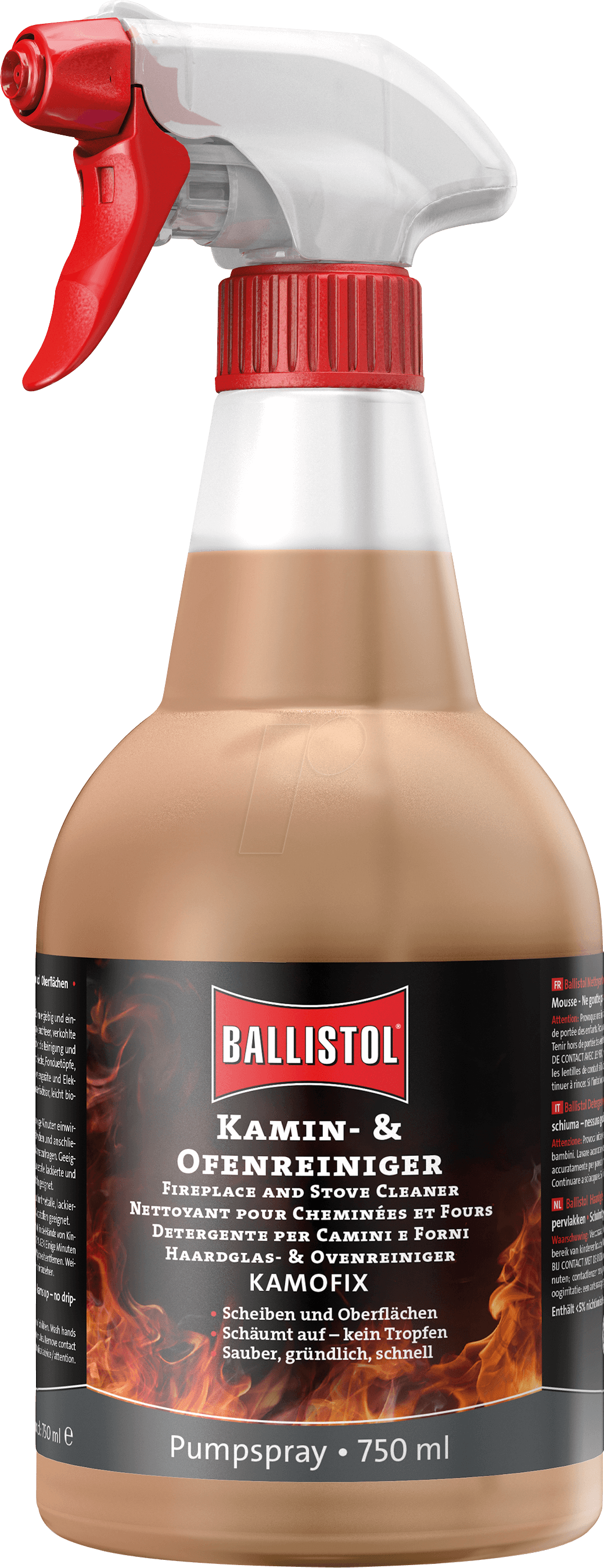 BALL 25407 - Kamin- und Ofenreiniger Kamofix, 750 ml, Pumpspray von Ballistol