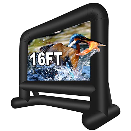 Ballsea Aufblasbare Beamer leinwand, heimkino projektor leinwand (16ft-Diagonale) von Ballsea