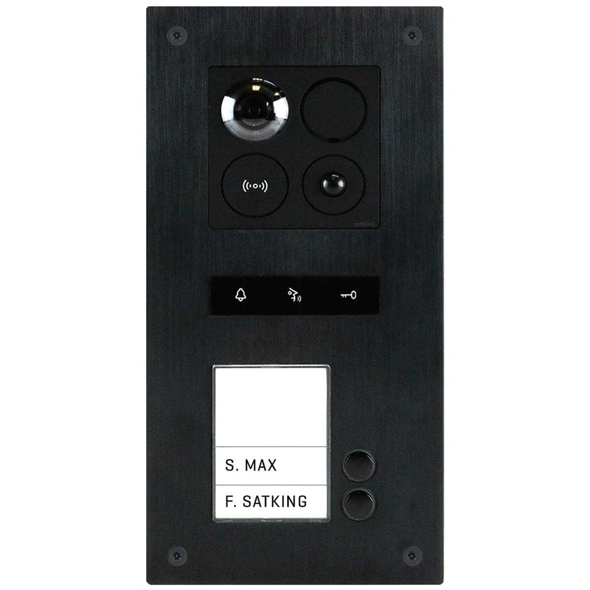 BALTER ERA Black RFID 2-Draht BUS IP Türstation für 2 Familienhaus 150° Weitwinkelobjektiv von Balter
