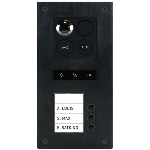 BALTER ERA Black RFID 2-Draht BUS IP Türstation für 3 Familienhaus 150° Weitwinkelobjektiv