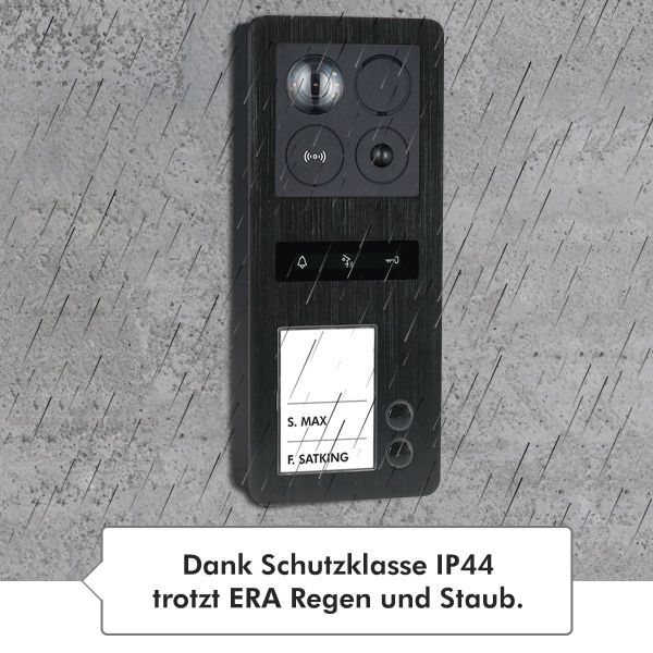 BALTER ERA IP Aufputz-Türstation Full HD RFID 2-Draht BUS 180° Weitwinkelkamera Schwarz 2 Familienha von Balter