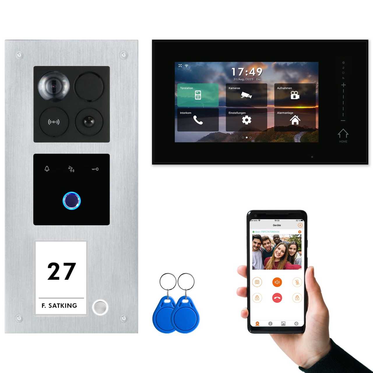 BALTER ERA IP Unterputz Video Türsprechanlagen mit Fingerprint Silber/Schwarz 1 Familienhaus Set 1x 7 Monitor WiFi BALTER ERA IP Unterputz Video Türsprechanlagen mit Fingerprint Silber/Schwarz 1 Familienhaus Set 1x 7 Monitor WiFi von Balter