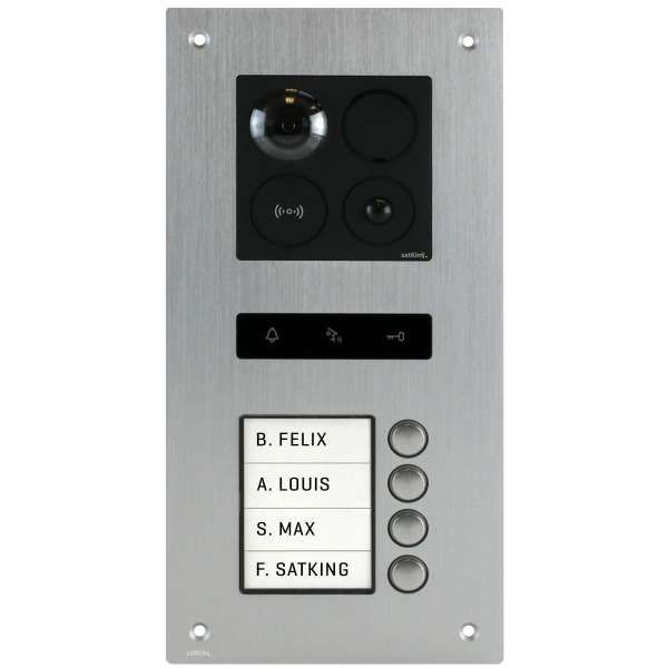 BALTER ERA Silber RFID 2-Draht BUS IP Türstation für 4 Familienhaus 150° Weitwinkelobjektiv von Balter