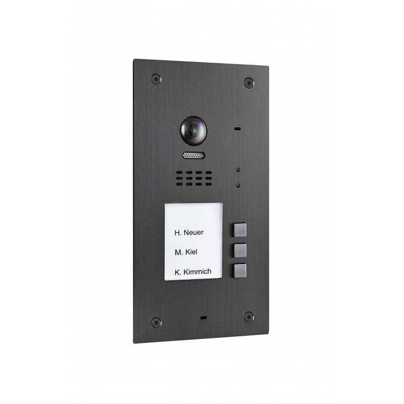 BALTER EVIDA RFID Edelstahl-Türstation 2-Draht BUS 170° Ultra-Weitwinkelkamera Graphit 3 Familienhaus von Balter