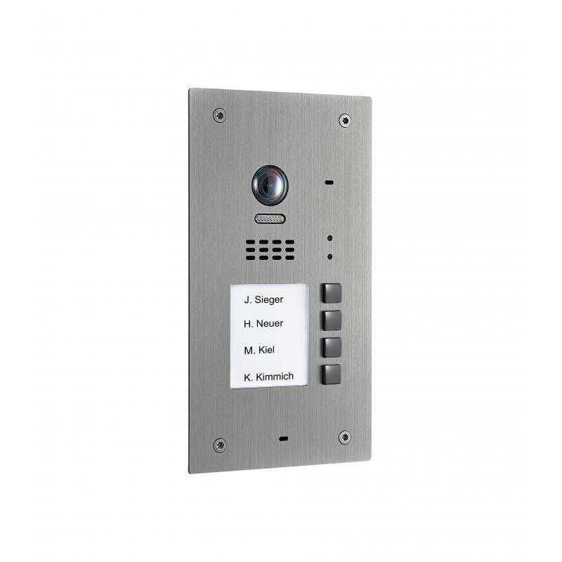 BALTER EVIDA RFID Edelstahl-Türstation 2-Draht BUS 170° Ultra-Weitwinkelkamera Silber 4 Familienhaus von Balter
