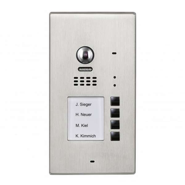 BALTER EVIDA Silber RFID Edelstahl-Türstation 4 Teilnehmer 2-Draht BUS 170° Kamera Aufputz BALTER EVIDA Silber RFID Edelstahl-Türstation 4 Teilnehmer 2-Draht BUS 170° Kamera Aufputz
