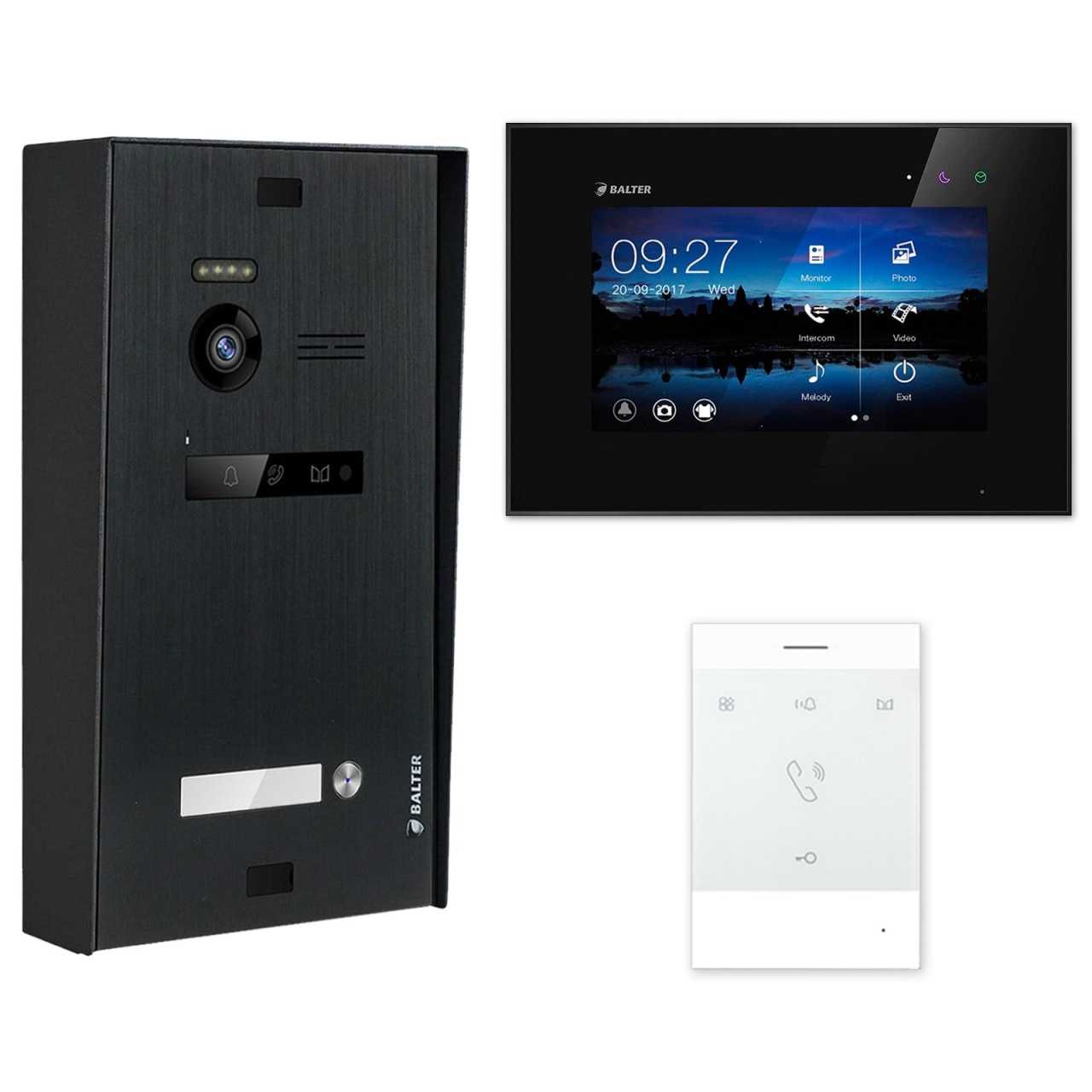 BALTER EVO Aufputz Video Türsprechanlagen Schwarz/Schwarz Set 1 Familienhaus Schwarz 1x 7 Monitor + 1x Talk BALTER EVO Aufputz Video Türsprechanlagen Schwarz/Schwarz Set 1 Familienhaus Schwarz 1x 7 Monitor + 1x Talk von Balter
