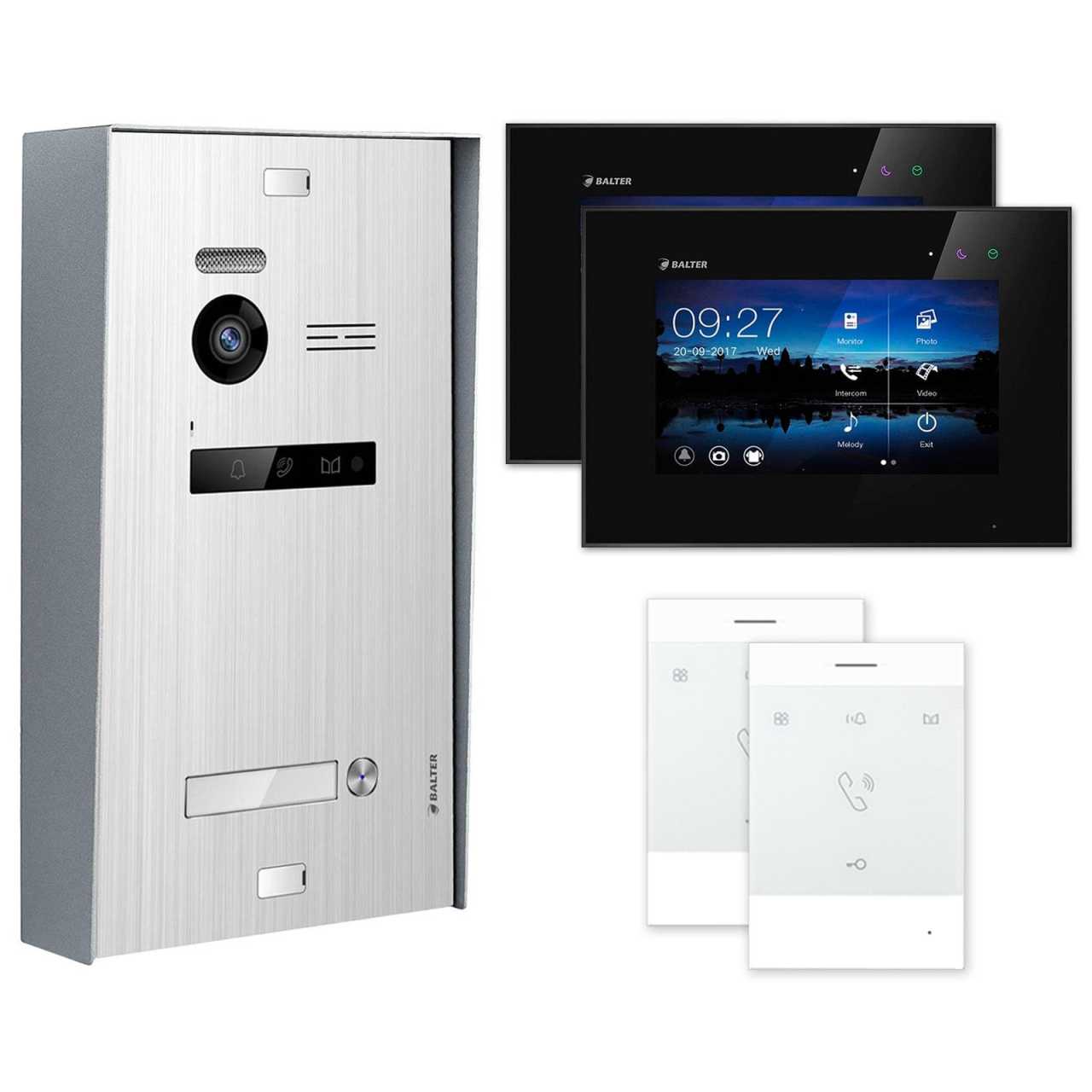 BALTER EVO Aufputz Video Türsprechanlagen Silber/Schwarz Set 1 Familienhaus Silber 2x 7 Monitor + 2x Talk BALTER EVO Aufputz Video Türsprechanlagen Silber/Schwarz Set 1 Familienhaus Silber 2x 7 Monitor + 2x Talk von Balter