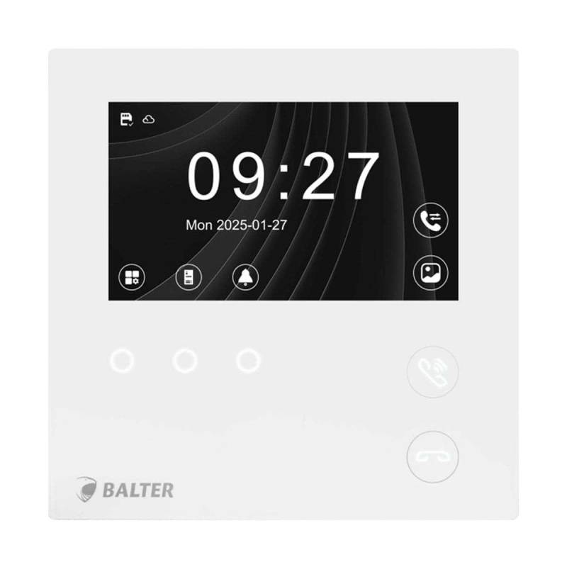 BALTER EVO HD MINI 4.3 Zoll Kompaktmonitor Weiß (Sensortasten Monitor Farb-LCD-Bildschirm 2-Draht) von Balter