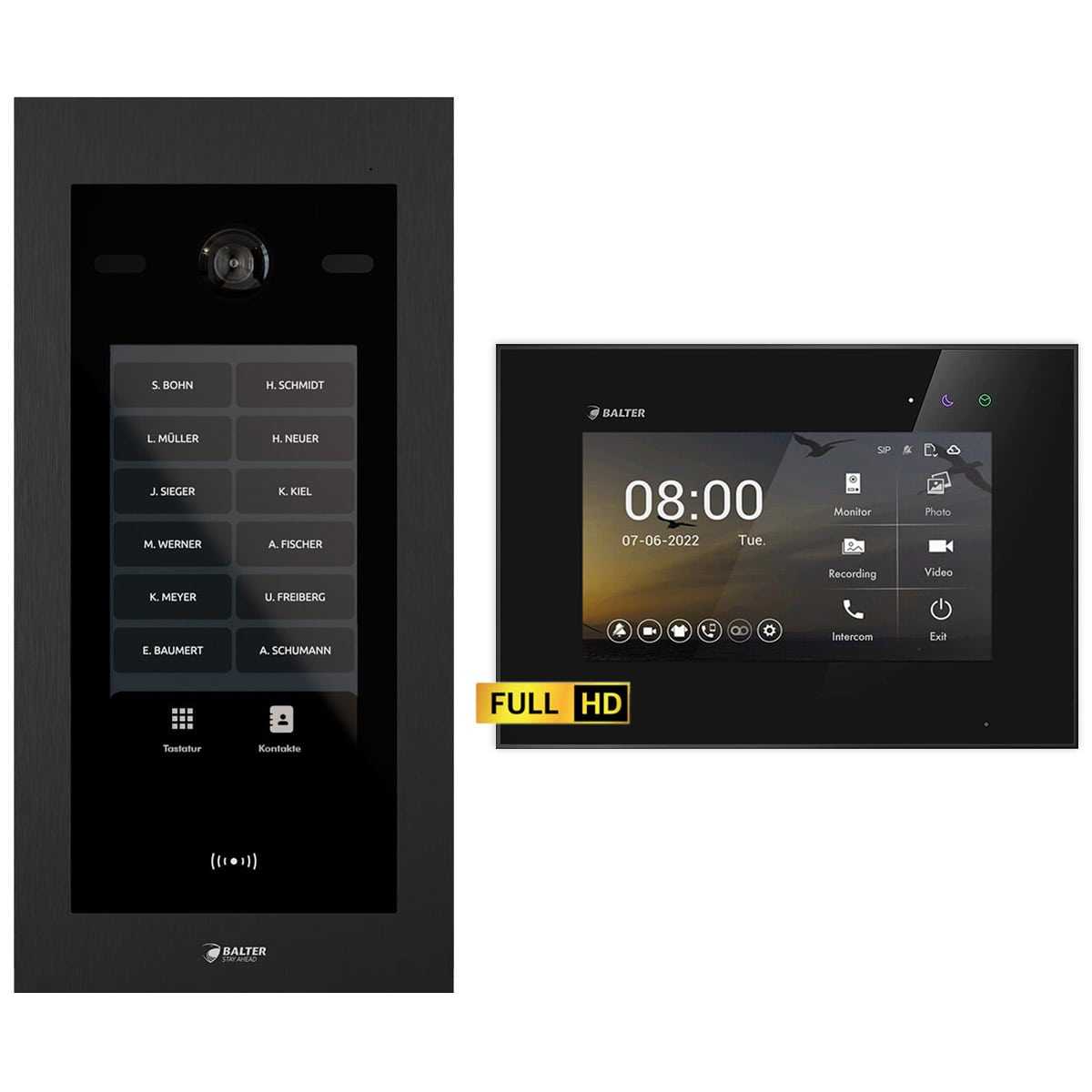 Balter EVO HD Touch Video Türsprechanlage Ein- & Mehrfamilienhaus Schwarz 1x 7 Monitor Schwarz Balter EVO HD Touch Video Türsprechanlage Ein- & Mehrfamilienhaus Schwarz 1x 7 Monitor Schwarz von Balter