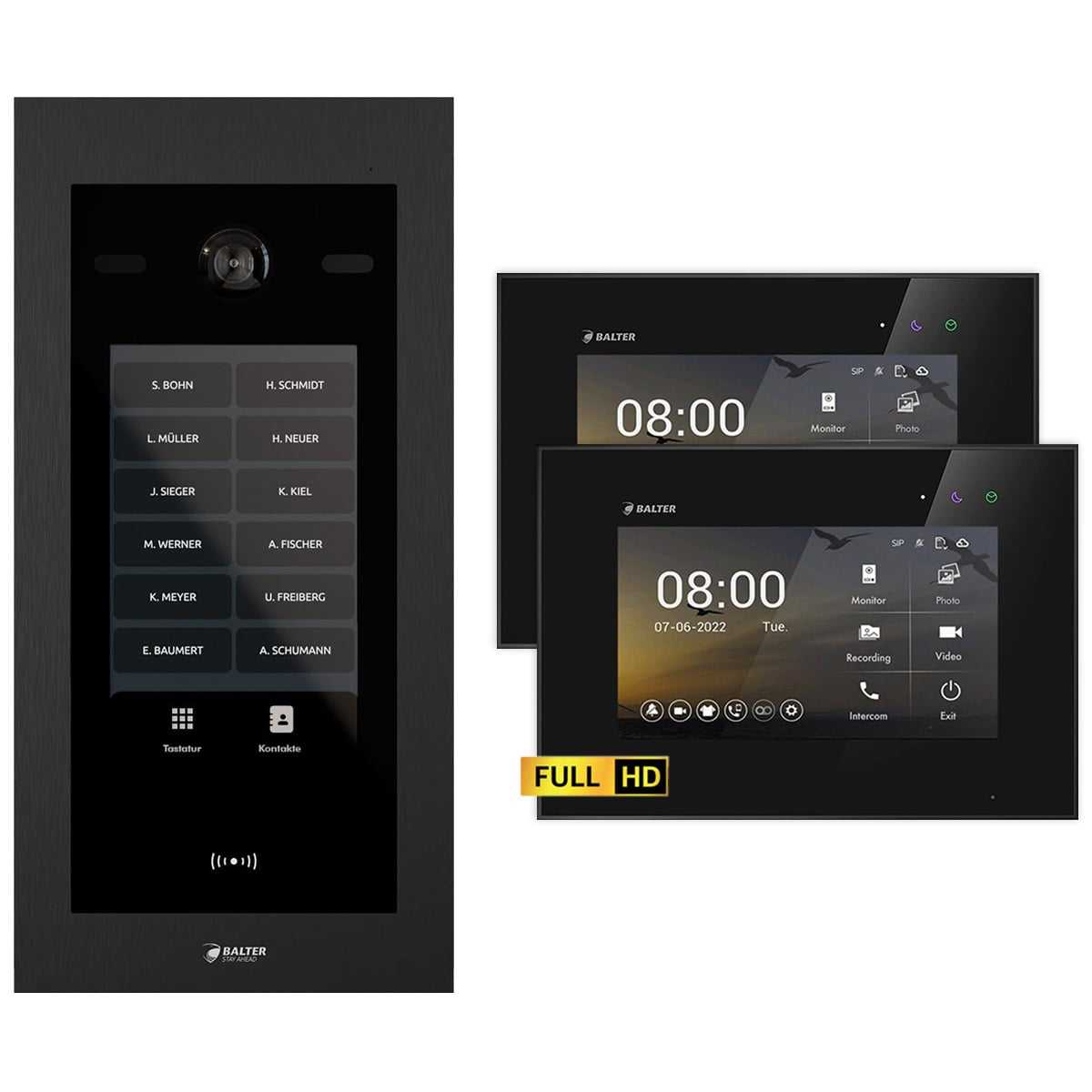 Balter EVO HD Touch Video Türsprechanlage Ein- & Mehrfamilienhaus Schwarz 2x 7 Monitor Schwarz Balter EVO HD Touch Video Türsprechanlage Ein- & Mehrfamilienhaus Schwarz 2x 7 Monitor Schwarz von Balter