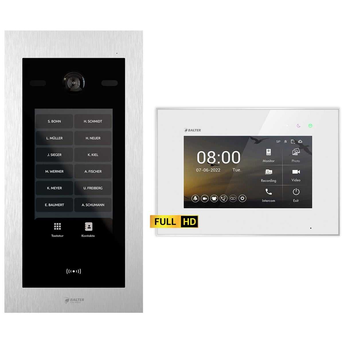 Balter EVO HD Touch Video Türsprechanlage Ein- & Mehrfamilienhaus Silber 1x 7 Monitor Weiß Balter EVO HD Touch Video Türsprechanlage Ein- & Mehrfamilienhaus Silber 1x 7 Monitor Weiß von Balter