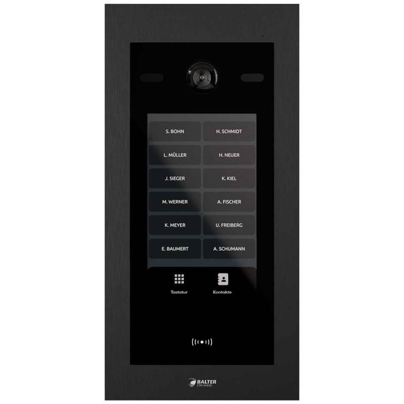 BALTER EVO HD Touch Türstation Schwarz (7 Touchdisplay FHD IP 2-Draht bis zu 1000 Teilnehmer) von Balter