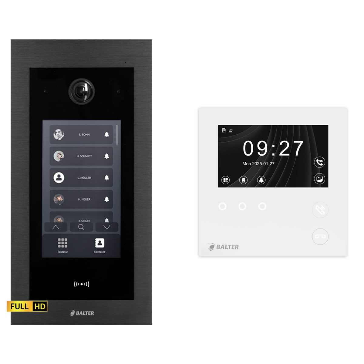 BALTER EVO HD Touch Video Türsprechanlage 4.3 Zoll Mini HD Monitor Set 1x Mini HD Monitor Weiß 1 Familienhaus Schwarz Unterputz BALTER EVO HD Touch Video Türsprechanlage 4.3 Zoll Mini HD Monitor Set 1x Mini HD Monitor Weiß 1 Familienhaus Schwarz Unterputz von Balter