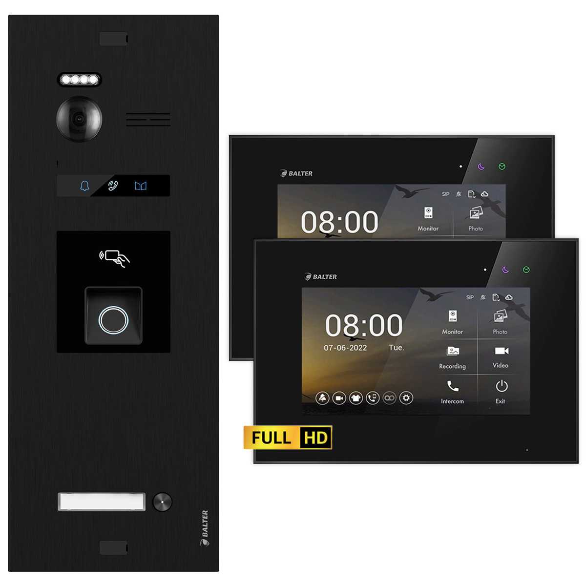 BALTER EVO HD Video Türsprechanlage mit Fingerprint Schwarz/Schwarz 1 Familienhaus Set 2x 7 Monitor BALTER EVO HD Video Türsprechanlage mit Fingerprint Schwarz/Schwarz 1 Familienhaus Set 2x 7 Monitor von Balter