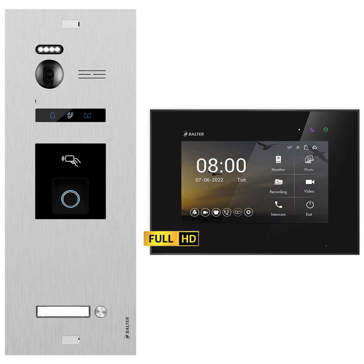 BALTER EVO HD Video Türsprechanlage mit Fingerprint Silber/Schwarz 1 Familienhaus Set 1x 7 Monitor BALTER EVO HD Video Türsprechanlage mit Fingerprint Silber/Schwarz 1 Familienhaus Set 1x 7 Monitor von Balter