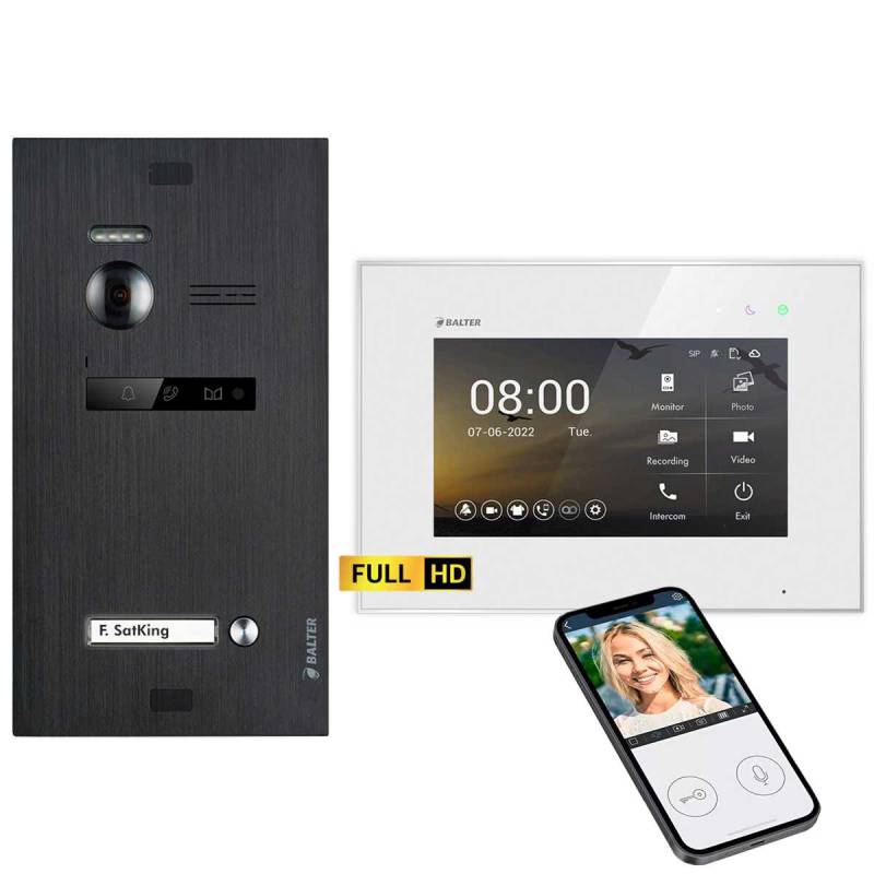 BALTER EVO HD Video Türsprechanlagen Schwarz/Weiß 1 Familienhaus Set 1x 7 Monitor WiFi von Balter