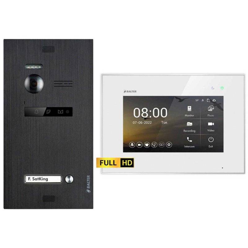 BALTER EVO HD Video Türsprechanlagen Schwarz/Weiß 1 Familienhaus Set 1x 7 Monitor von Balter