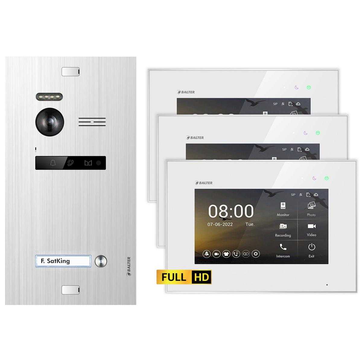 BALTER EVO HD Video Türsprechanlagen Silber/Weiss 1 Familienhaus Set 3x 7 Monitor BALTER EVO HD Video Türsprechanlagen Silber/Weiss 1 Familienhaus Set 3x 7 Monitor von Balter