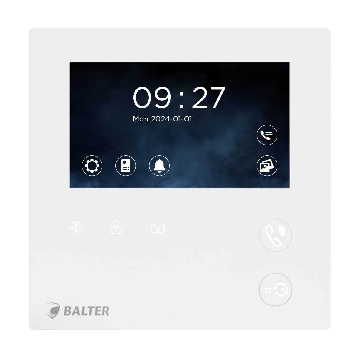 BALTER EVO-MINI 4.3 Kompaktmonitor Videostation Weiß (2-Draht BUS LCD-Farb-Bildschirm MicroSD) von Balter