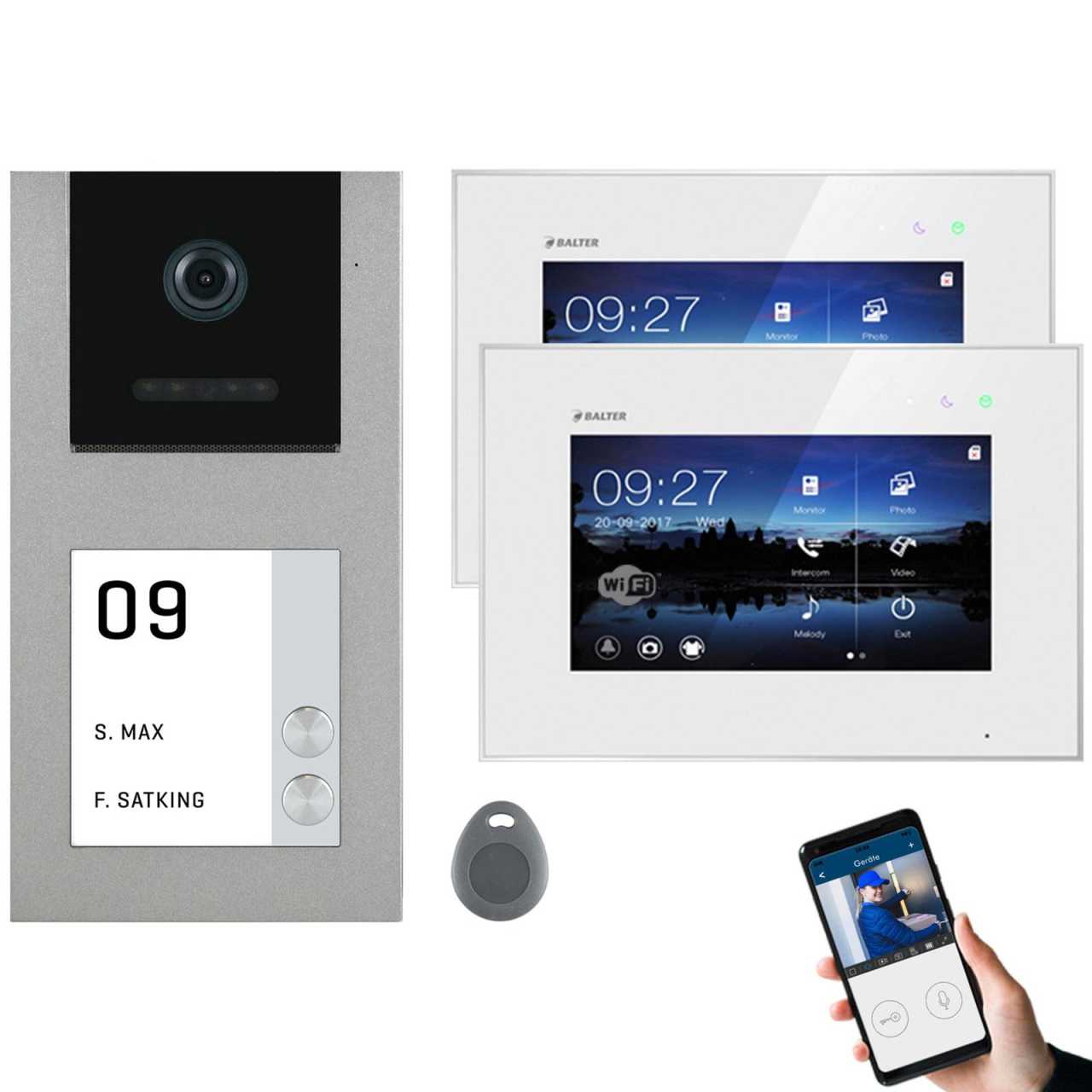 Balter EVO-AP Grau Video Türsprechanlage 7 Wifi Monitor RFID 2-Draht BUS Aufputz Set für 2 Fam. Balter EVO-AP Grau Video Türsprechanlage 7 Wifi Monitor RFID 2-Draht BUS Aufputz Set für 2 Fam. von Balter