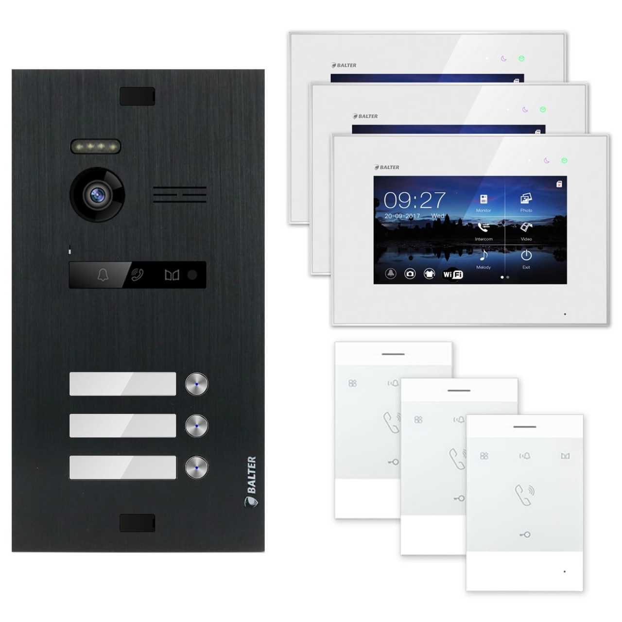 Balter EVO Video Türsprechanlagen Schwarz/Weiss Set 3 Familienhaus Schwarz 3x 7 Monitor Wifi + 3x Talk Balter EVO Video Türsprechanlagen Schwarz/Weiss Set 3 Familienhaus Schwarz 3x 7 Monitor Wifi + 3x Talk von Balter