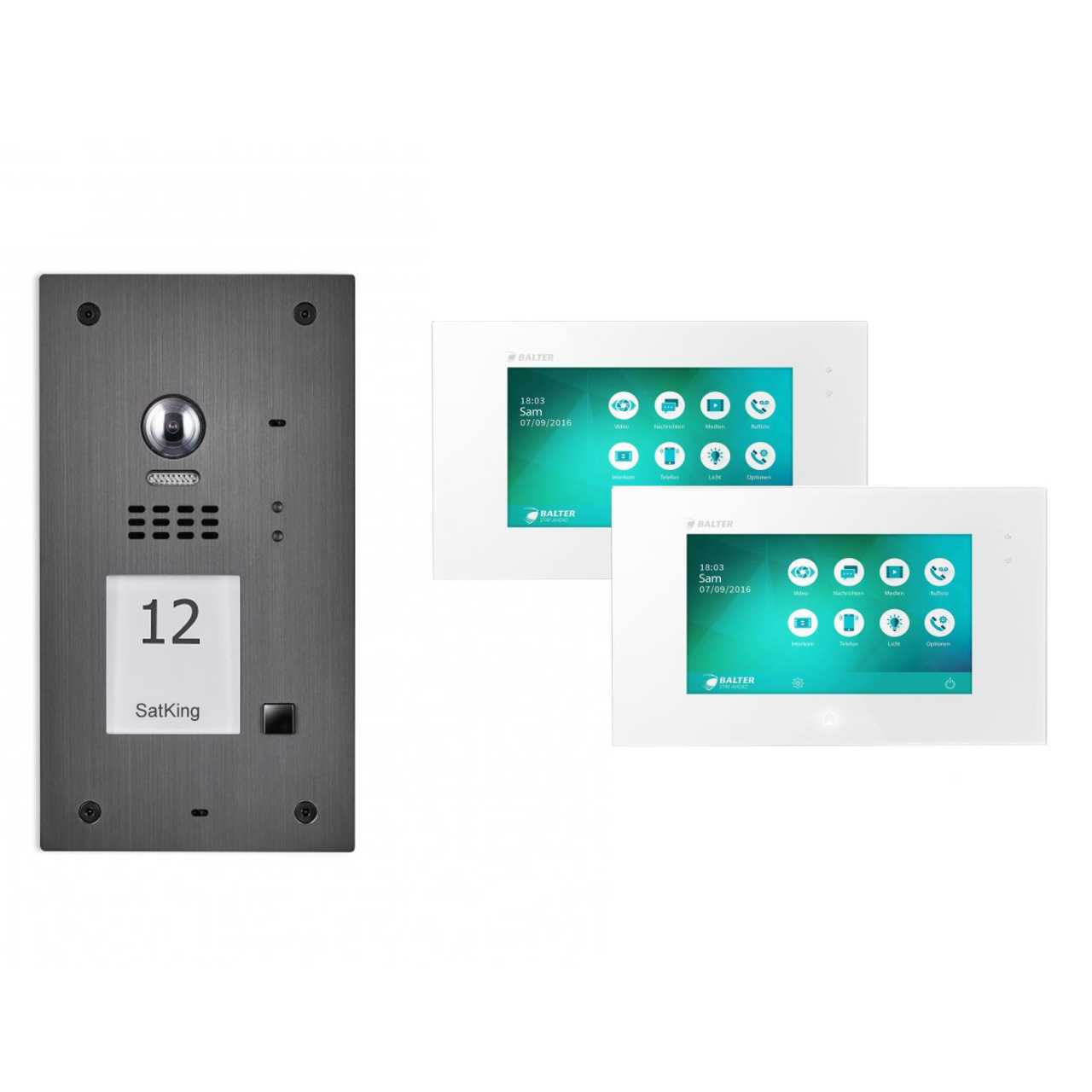 Balter Graphit EVIDA RFID 2-Draht BUS Video Türstation 2x7 Monitor Set für 1 Teilnehmer Balter Graphit EVIDA RFID 2-Draht BUS Video Türstation 2x7 Monitor Set für 1 Teilnehmer von Balter