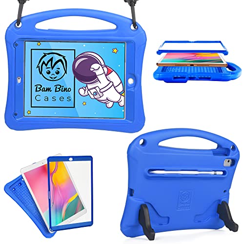 Bam Bino Space Suit Case für iPad Air 1/iPad Air 2 Hülle für Kinder, iPad 5. / iPad 6. Generation Hülle für Kinder, iPad Pro 9,7 | Schutzfolie, Schultergurt, Stifthalter, Eco-Mailer von Bam Bino Cases